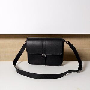 Coach Men's Classic Logo Monogram Business Shoulder Crossbody Bag in Black
